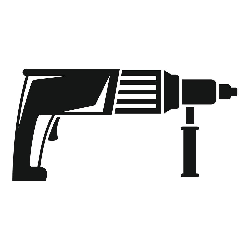 Electric drill icon, simple style vector