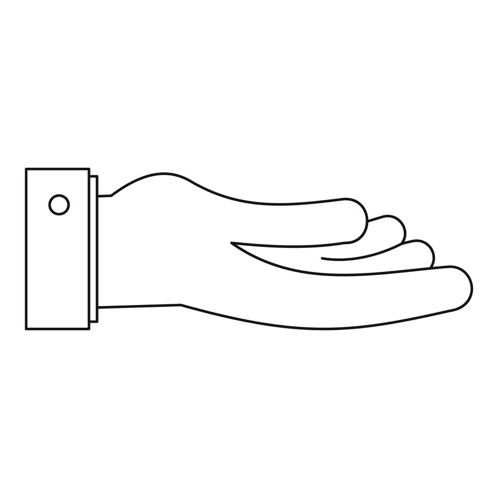 Giving gesture icon, outline style. vector