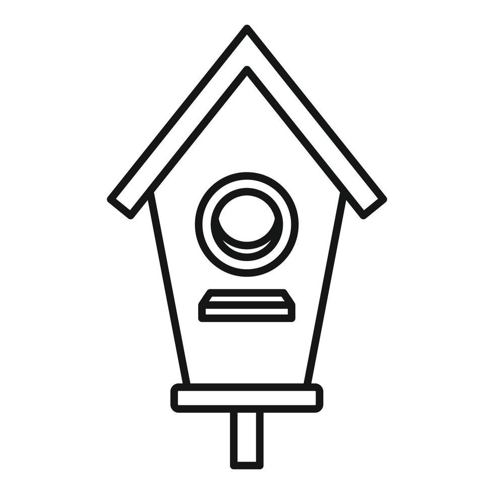 Double bird house icon, outline style vector