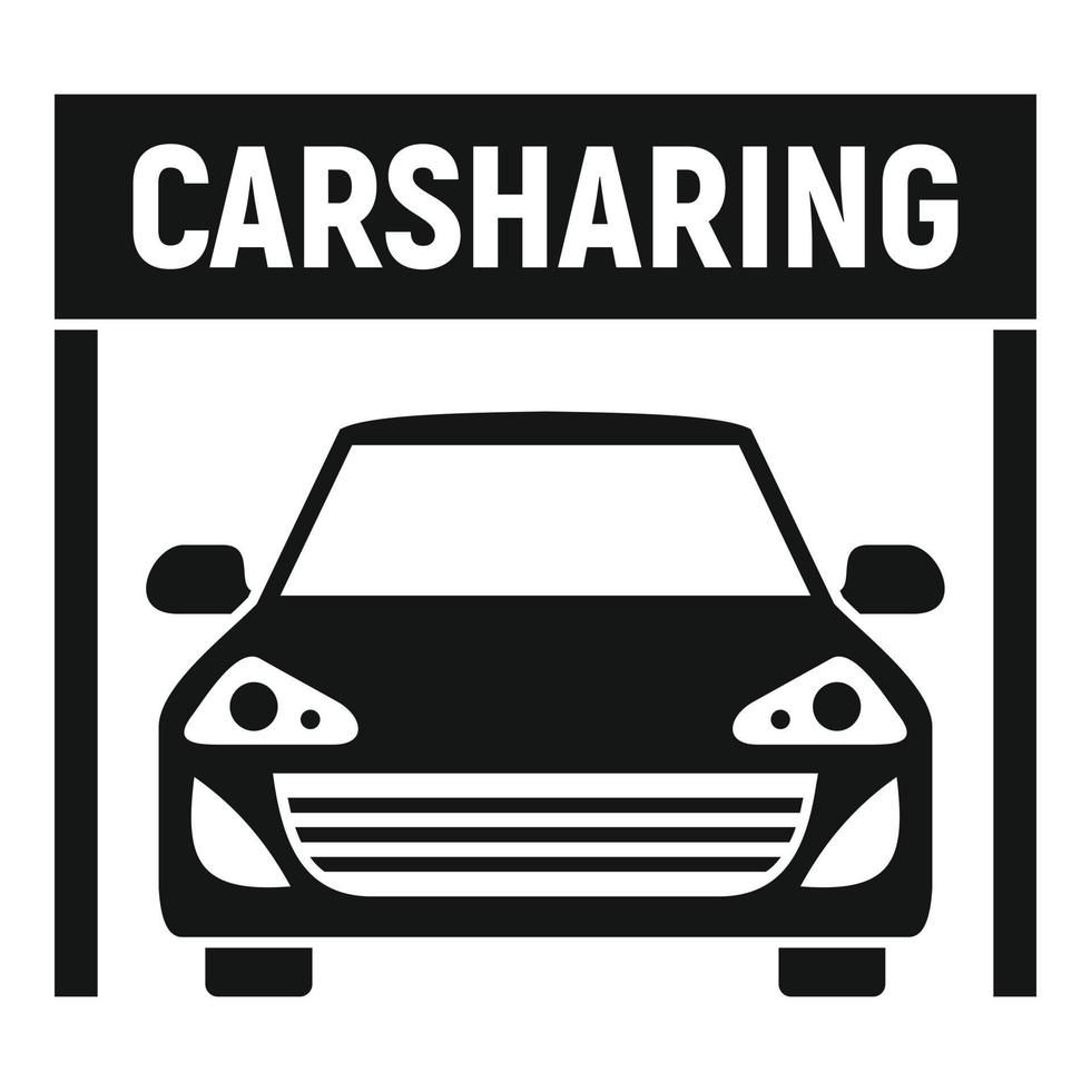Car sharing icon, simple style vector