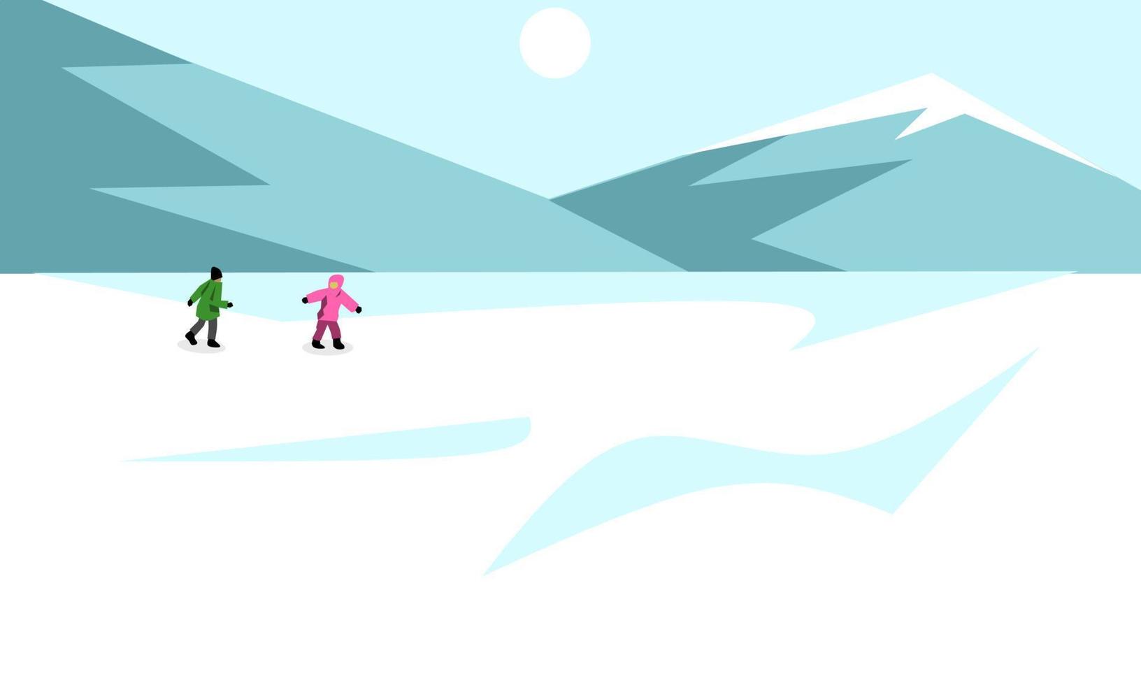 Winter illustration, the view when winter comes vector