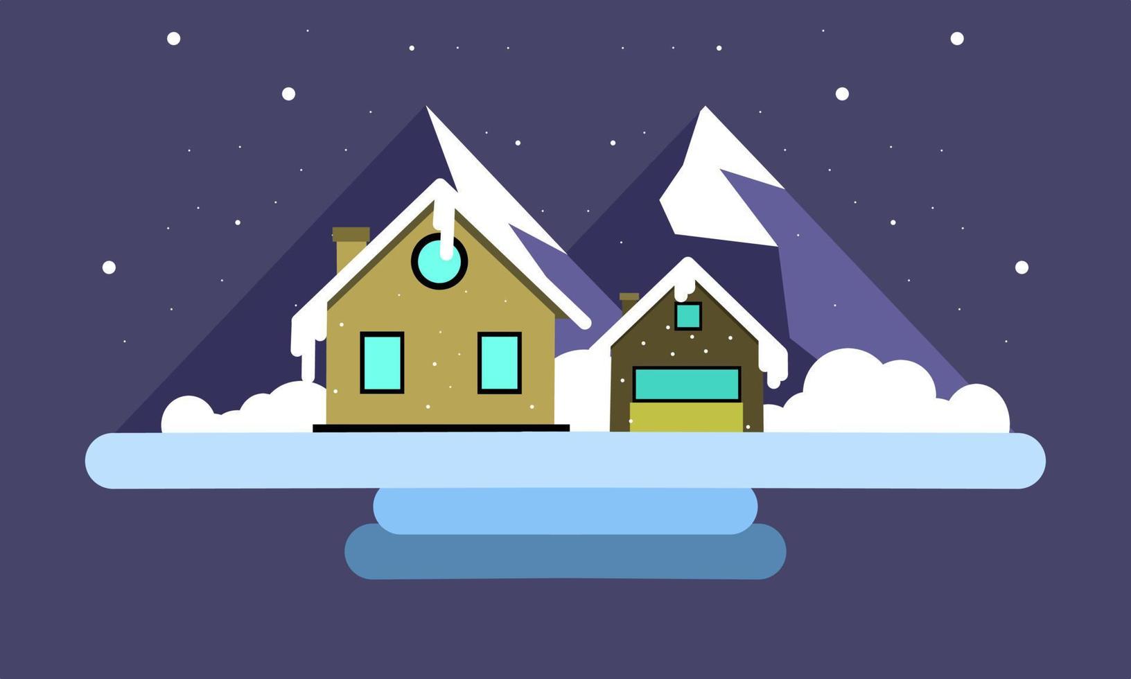 Winter illustration, the view when winter comes vector