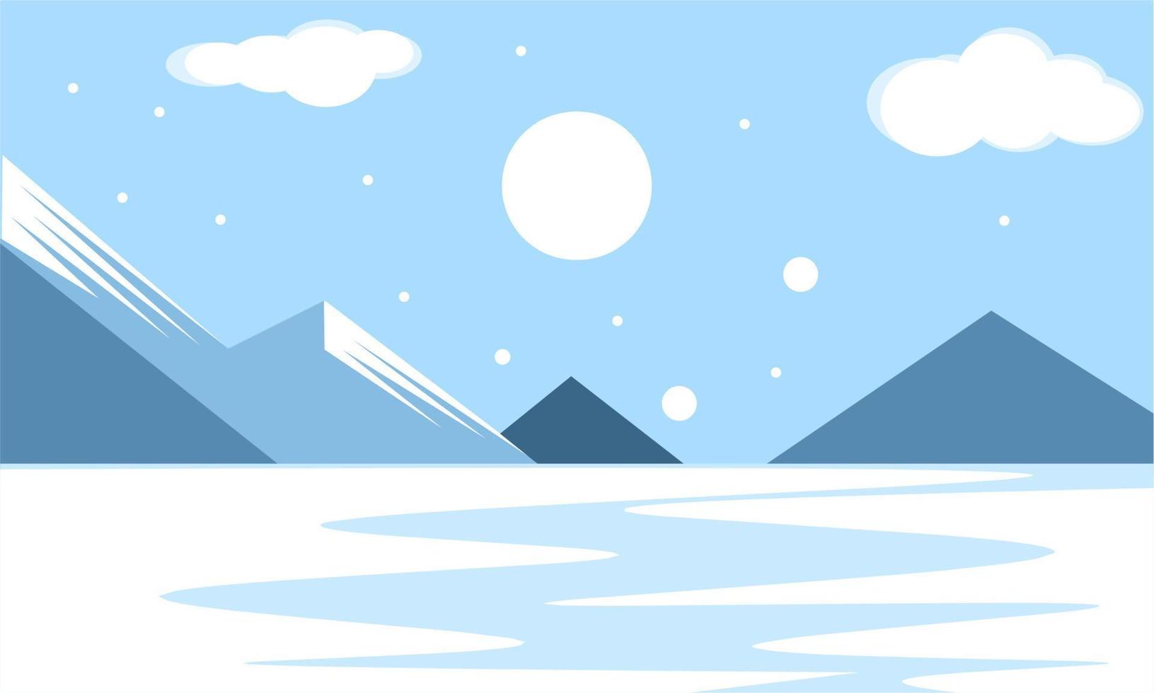 Winter illustration design, winter landscape with elegance concept vector