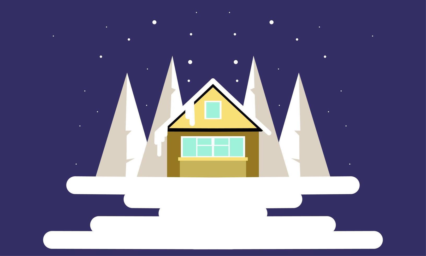 Winter illustration, the view when winter comes vector