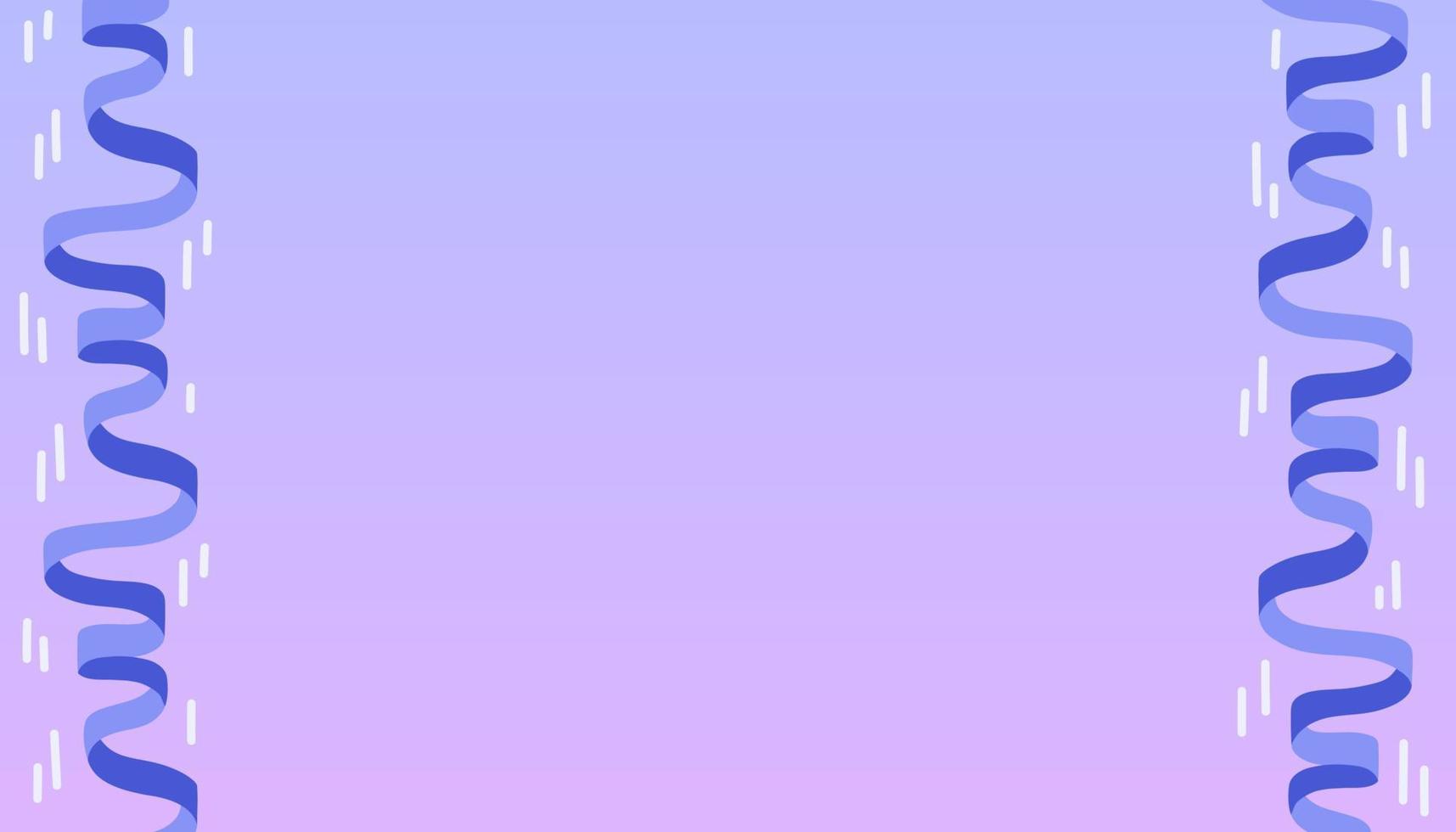 Abstract blue serpentine confetti background. Isolated on purple blue. Vector holiday illustration.