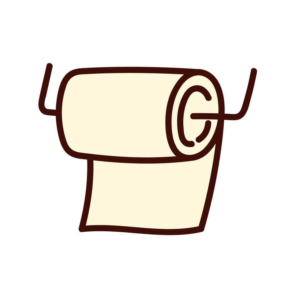 Toilet paper roll in cartoon style. Vector illustration isolated on white background.