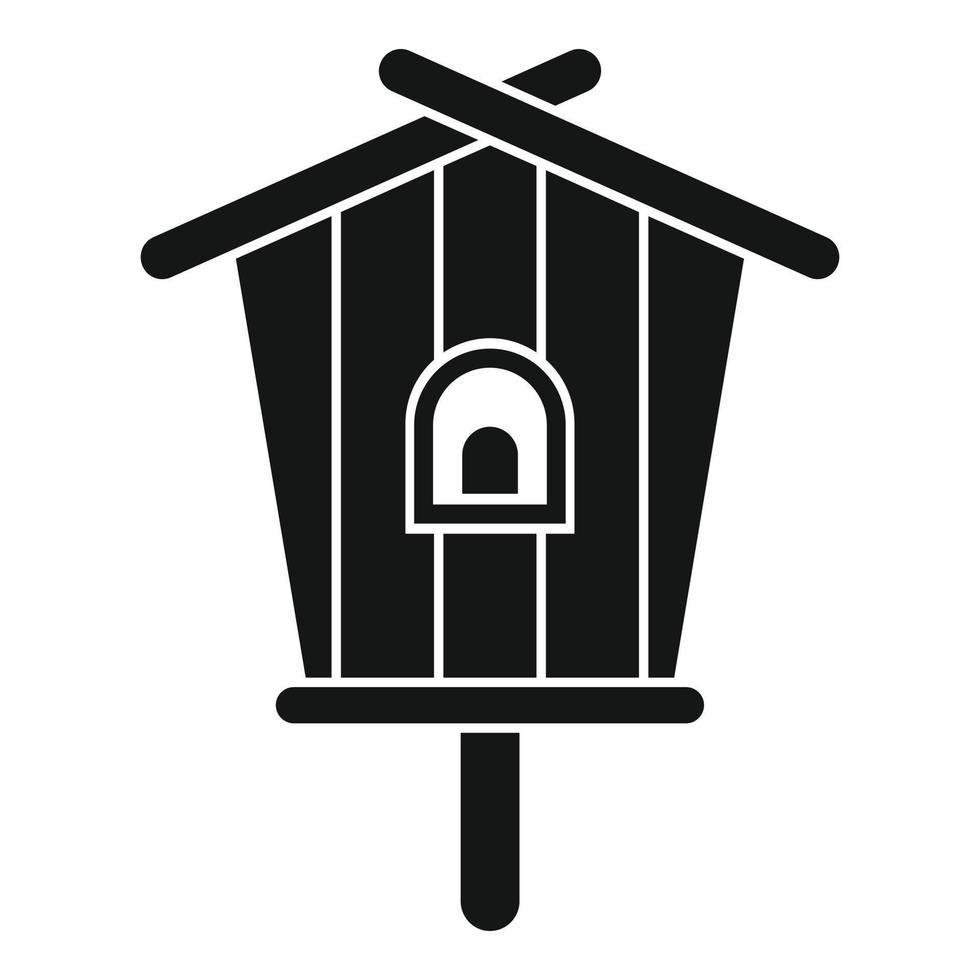 Nature bird house icon, simple style vector