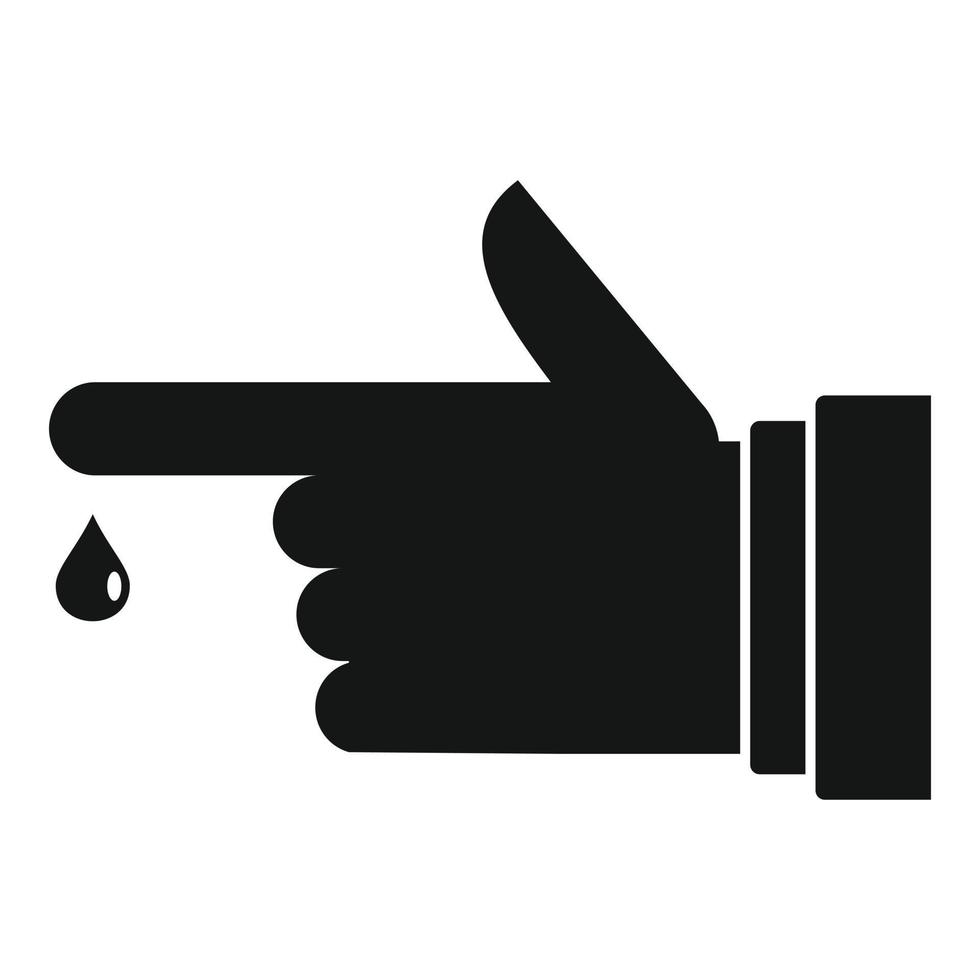 Blood finger hand icon, simple style vector