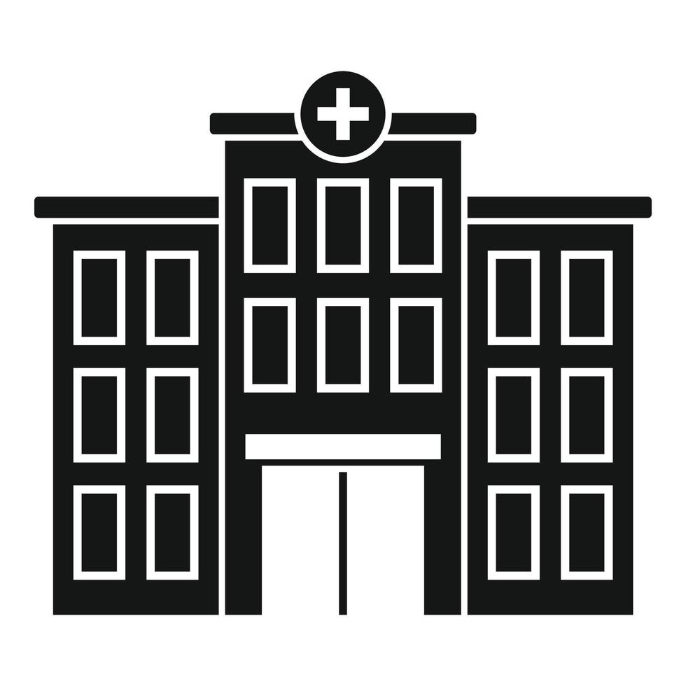 icono del edificio del hospital, estilo simple vector