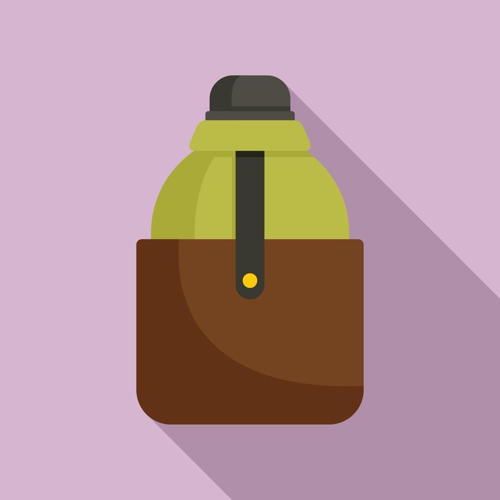 Water flask icon, flat style vector