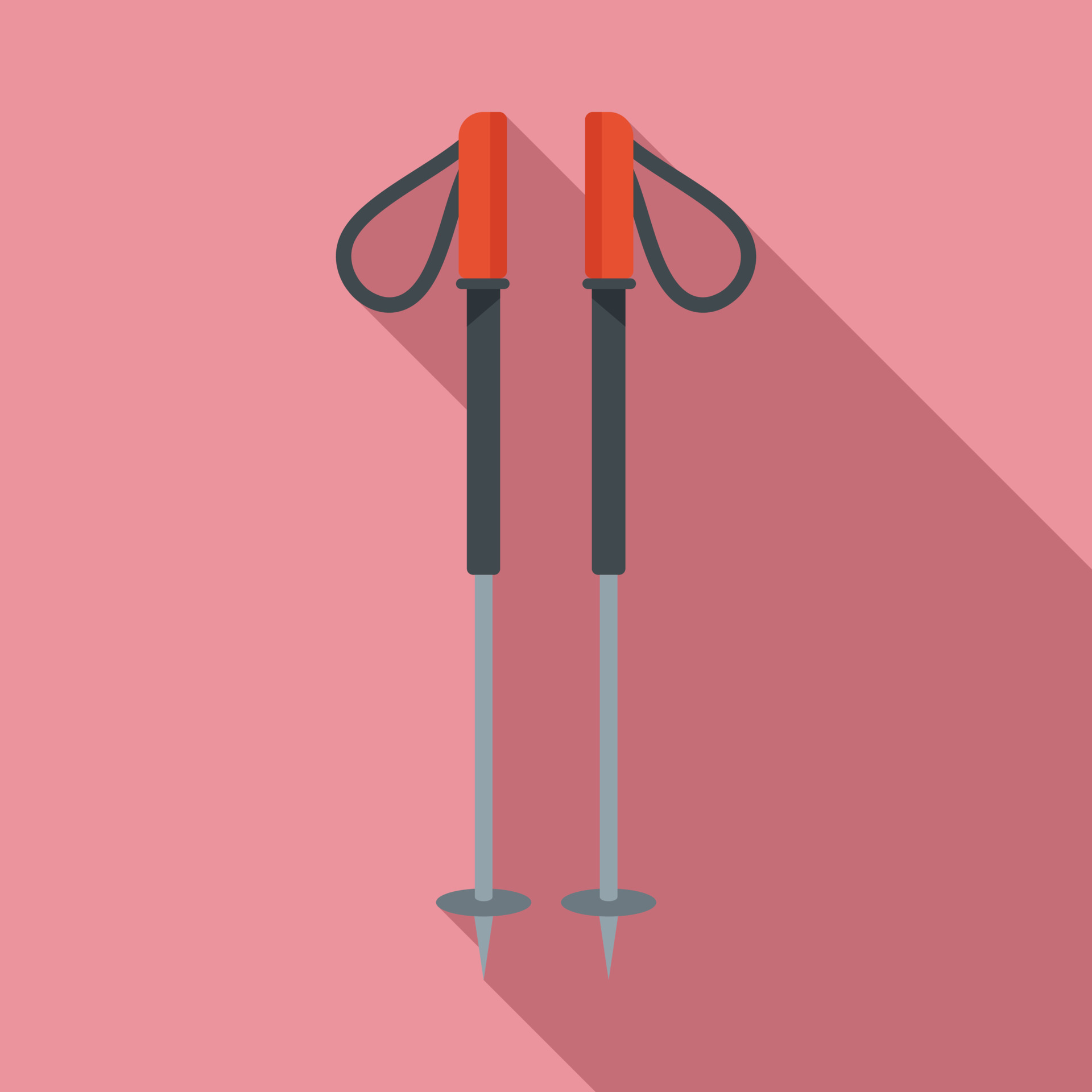 Hiking sticks icon, flat style 14496875 Vector Art at Vecteezy