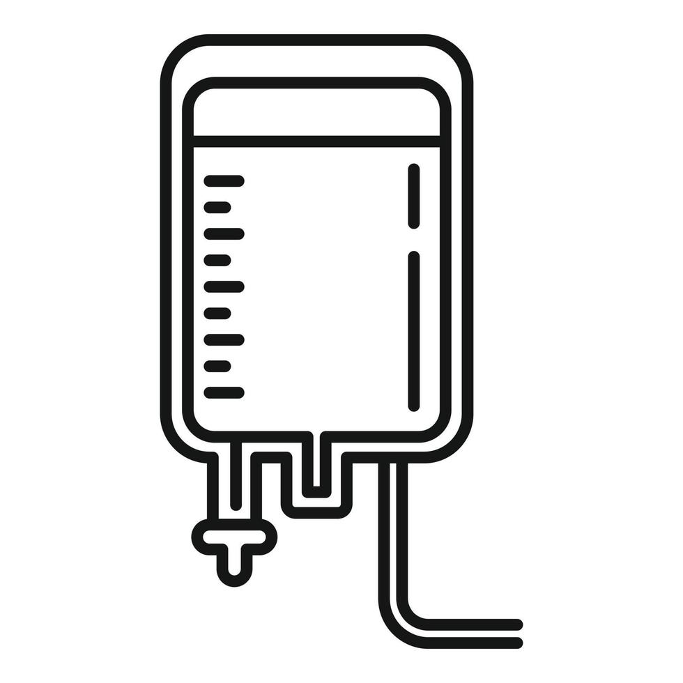 Blood transfusion icon, outline style vector