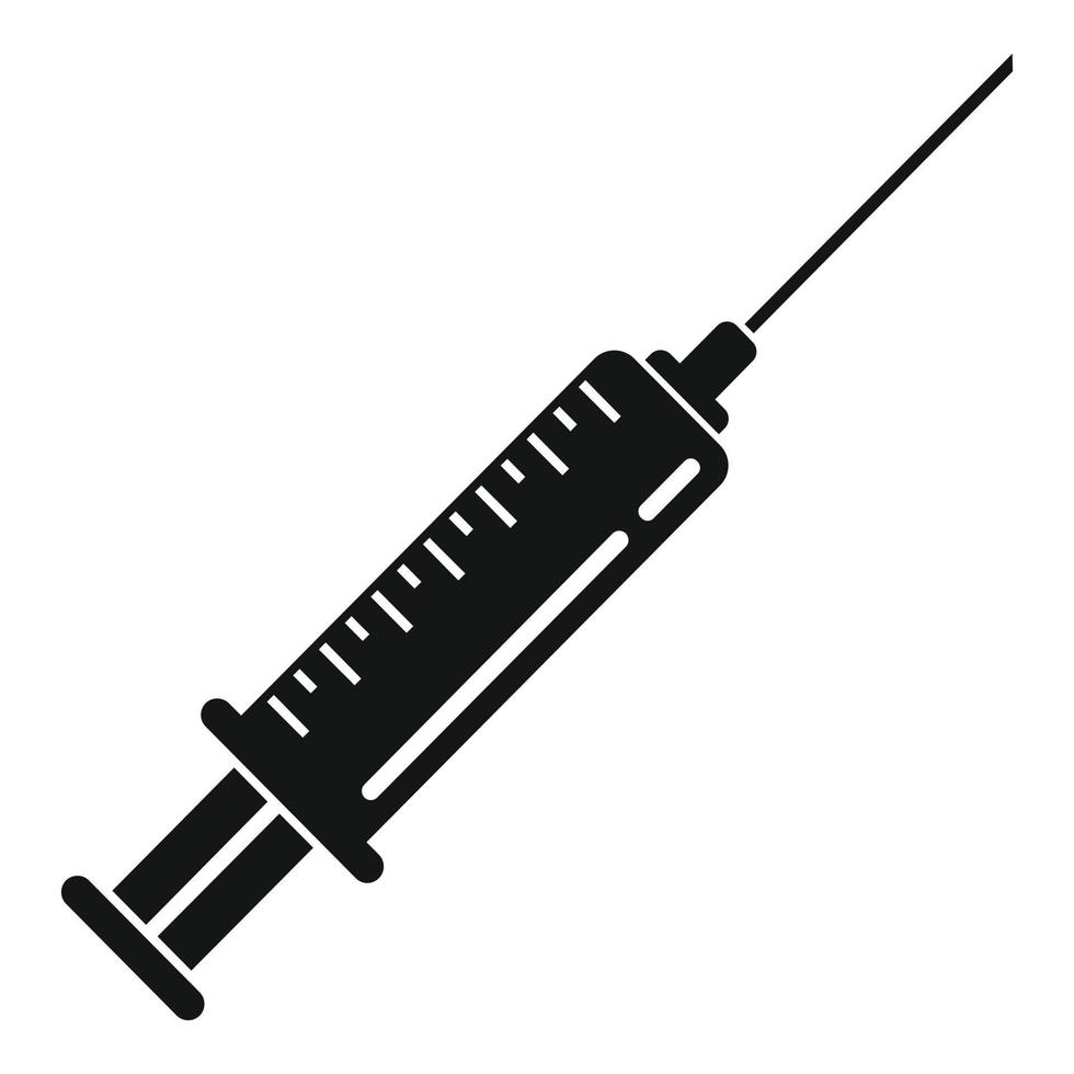 Blood transfusion syringe icon, simple style vector