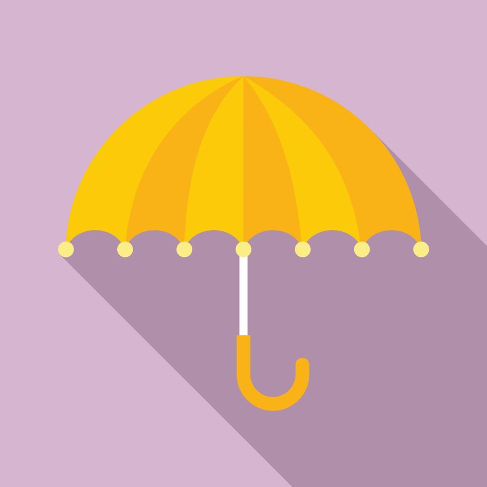 Sun protection umbrella icon, flat style vector