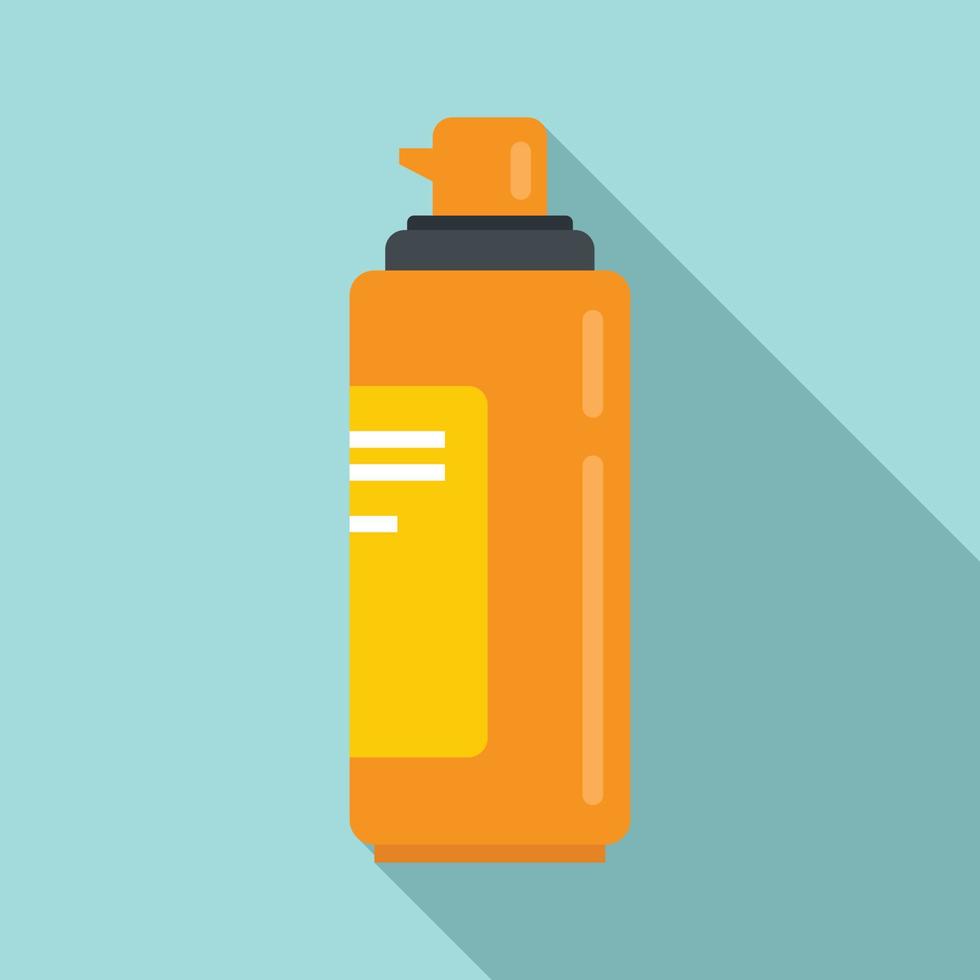 Plastic uv cream bottle icon, flat style vector