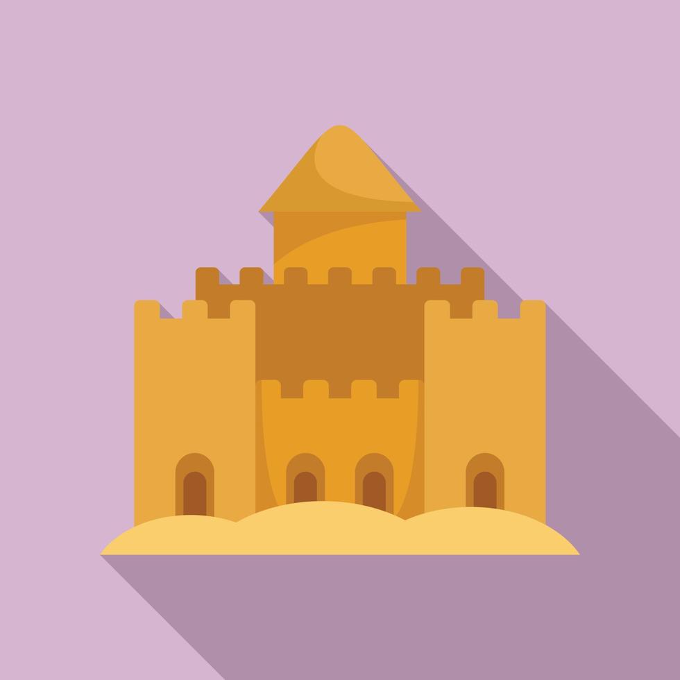 King palace sand icon, flat style vector