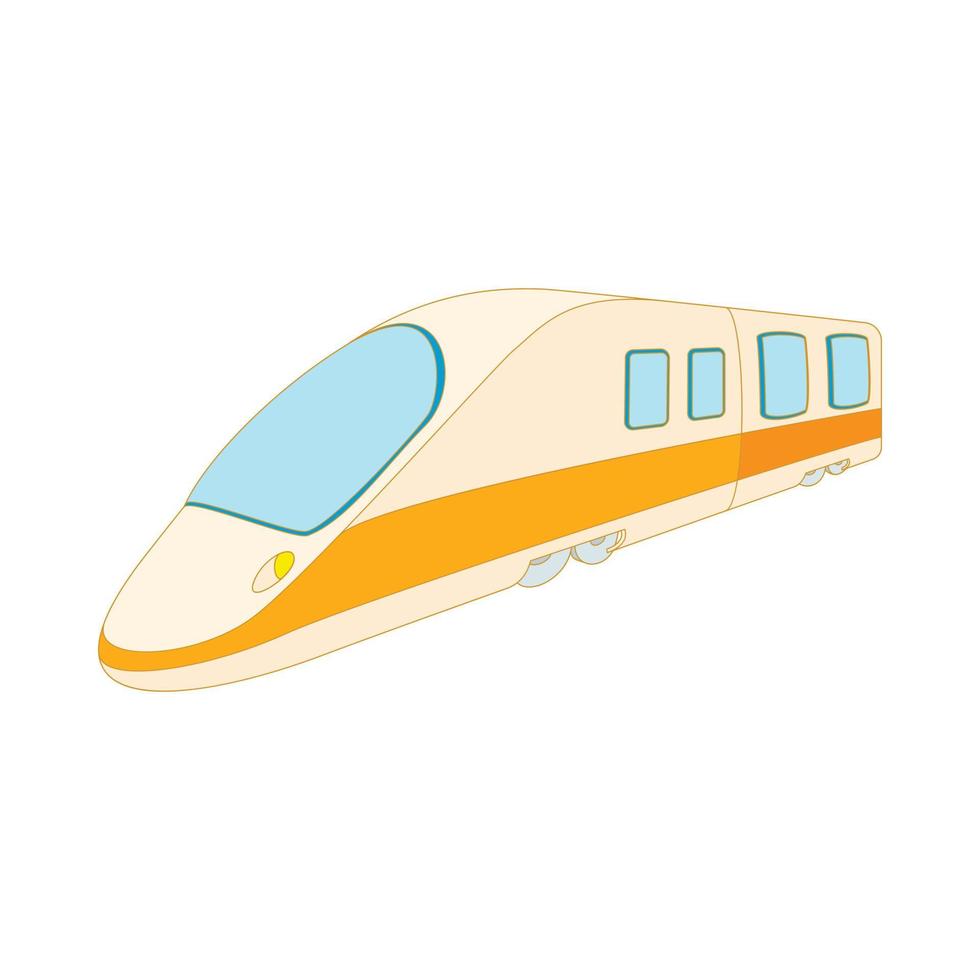 Modern high speed passenger commuter train icon vector