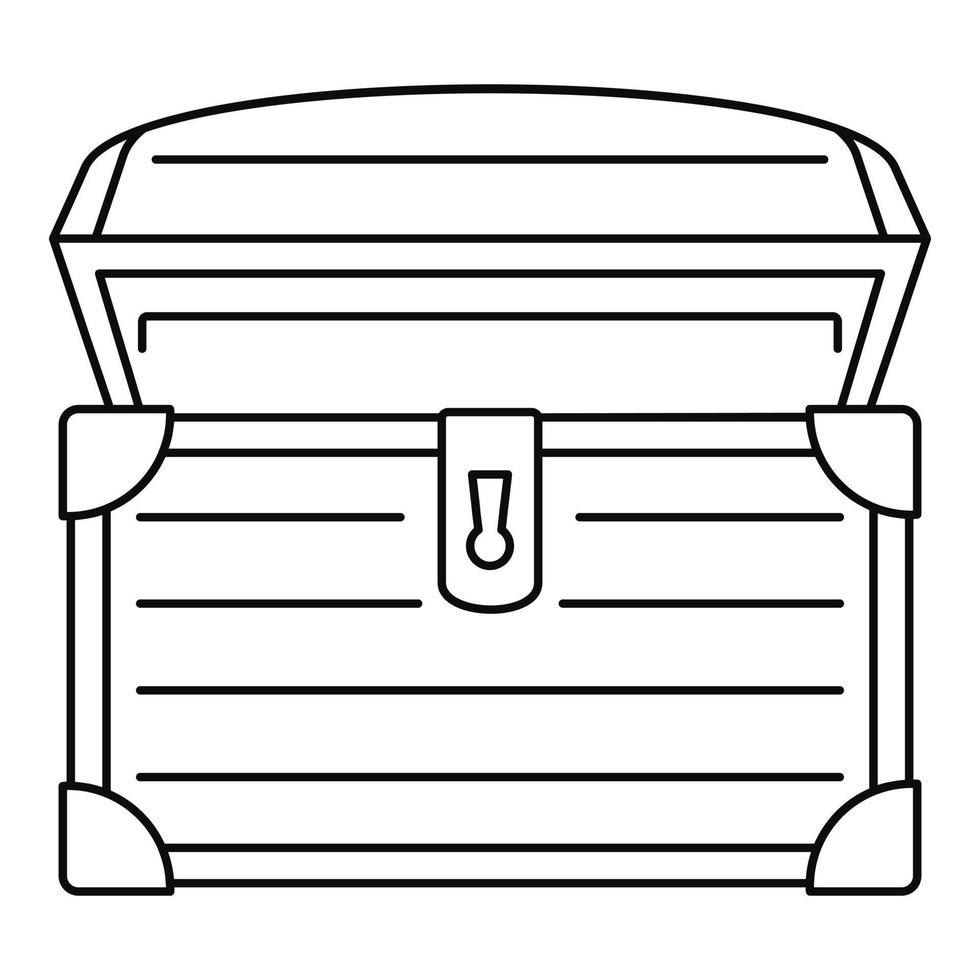 Treasure chest icon, outline style vector