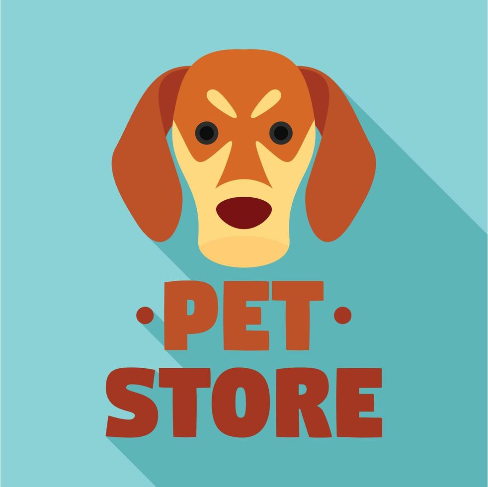 Dog pet store logo, flat style vector