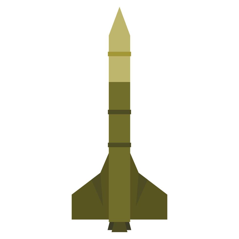 icono de cohete de misiles, estilo plano vector