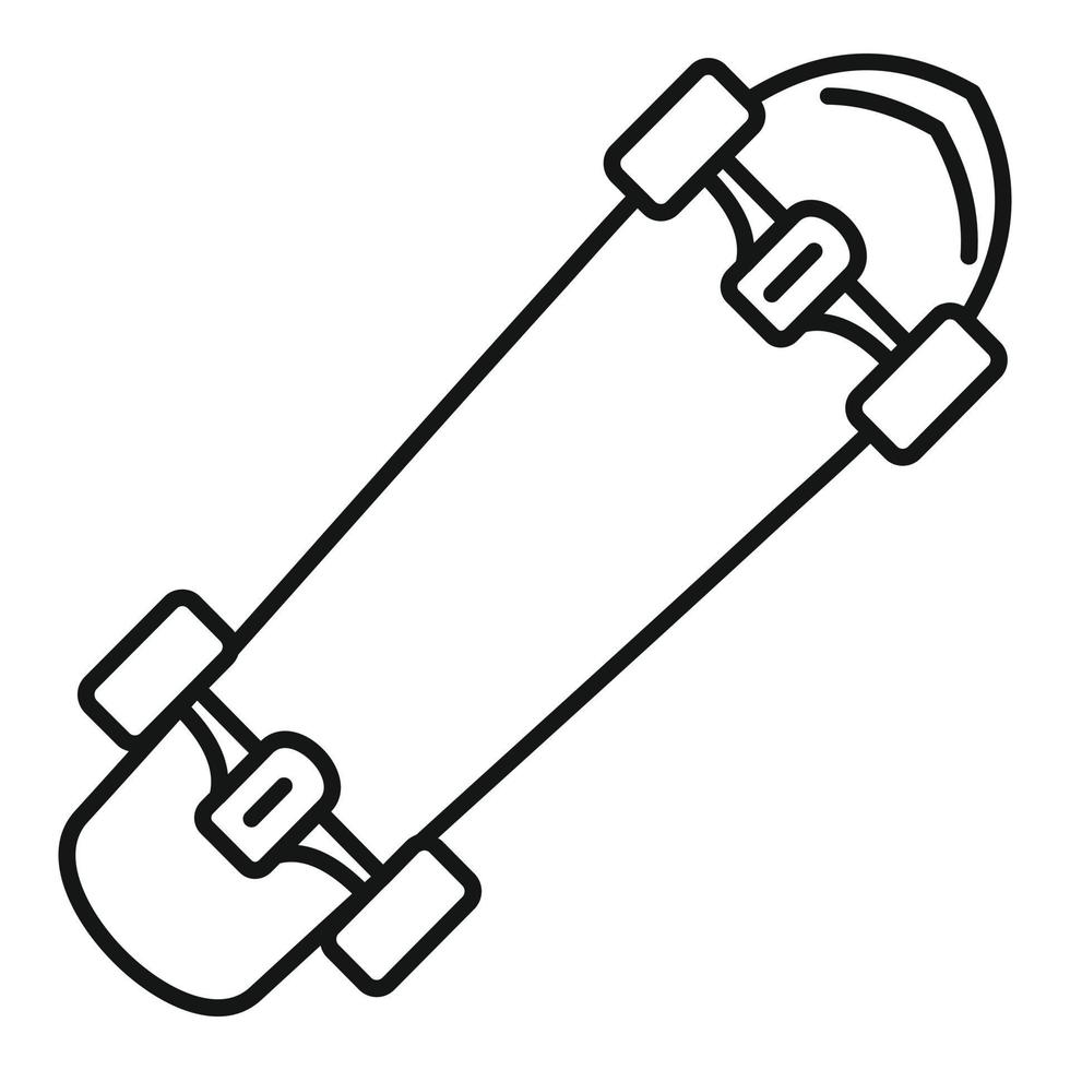 Lacquered wood skateboard icon, outline style vector
