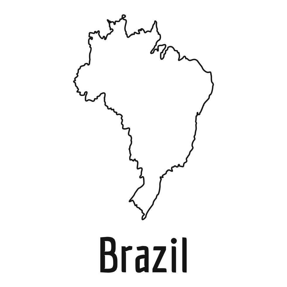 brasil mapa línea delgada vector simple