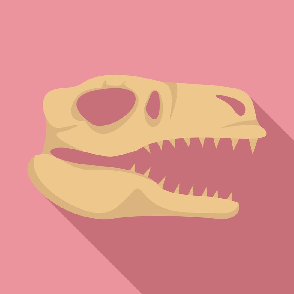 Dino skull head icon, flat style vector