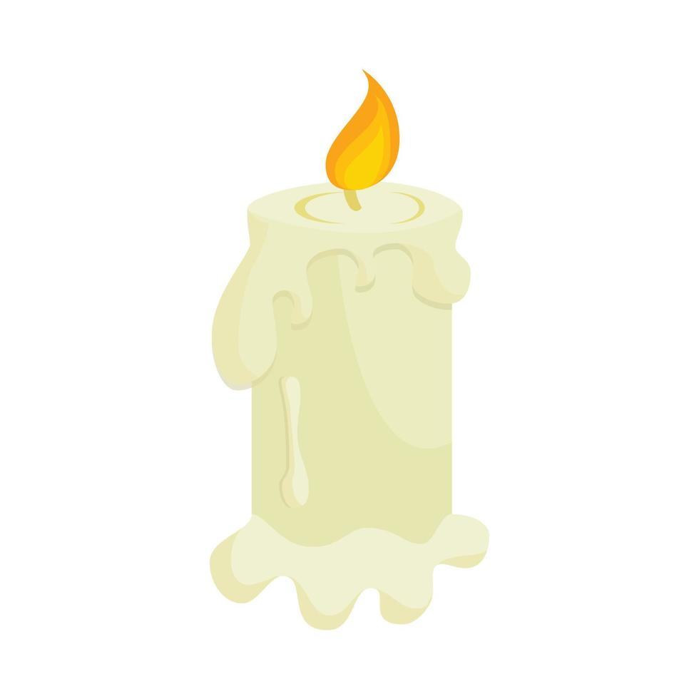 Burning candle icon in cartoon style vector