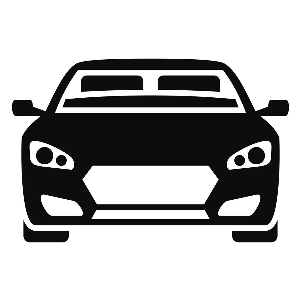 icono de coche moderno delantero, estilo simple vector