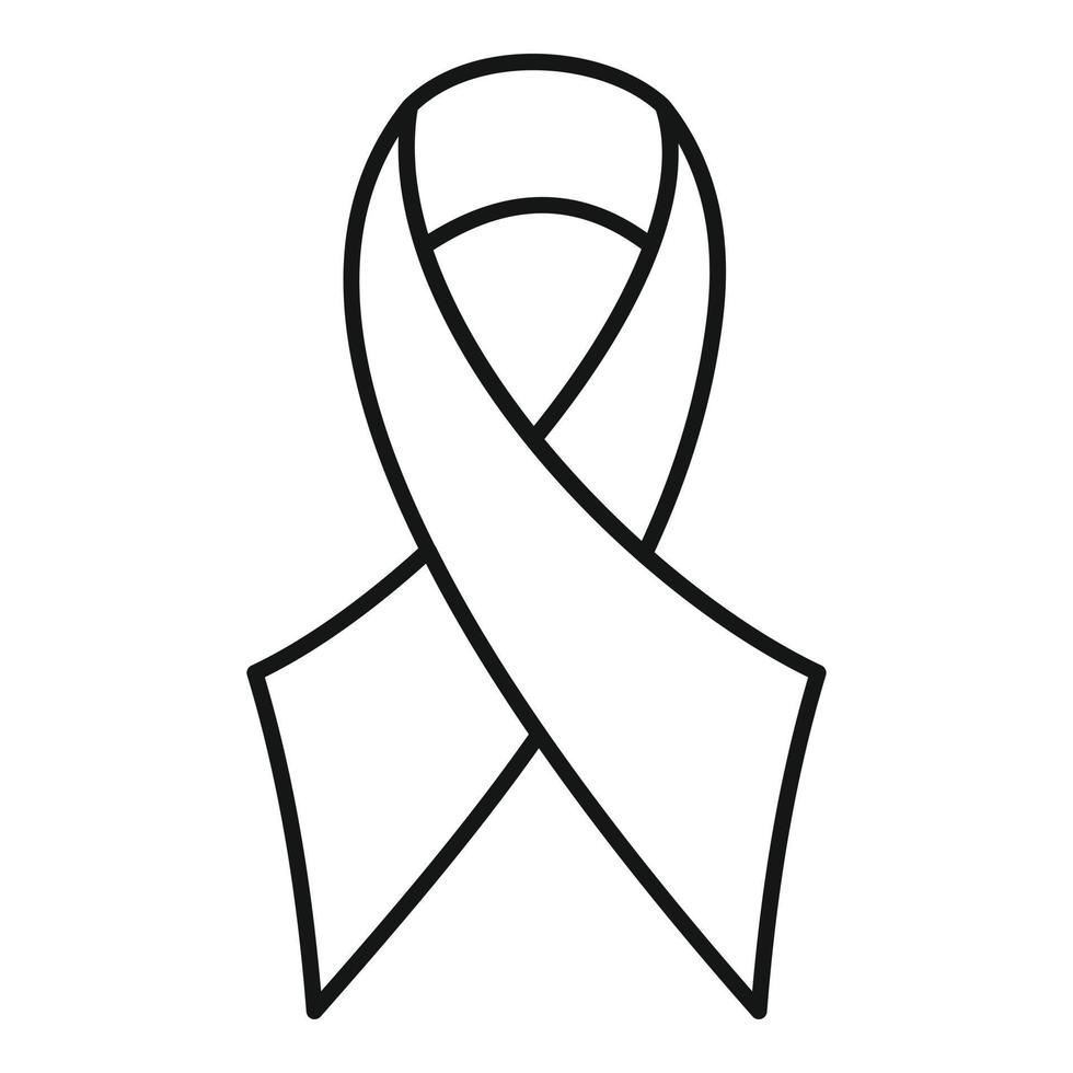 Ribbon disease icon, outline style vector