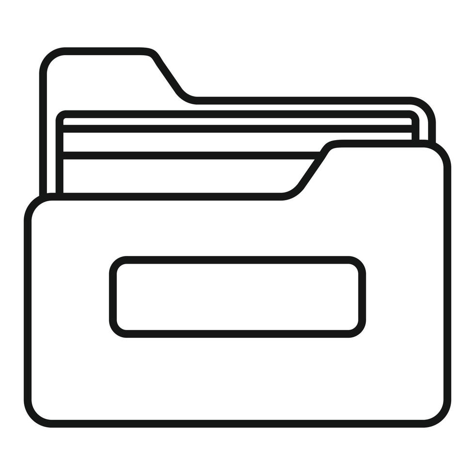 Archive file folder icon, outline style vector