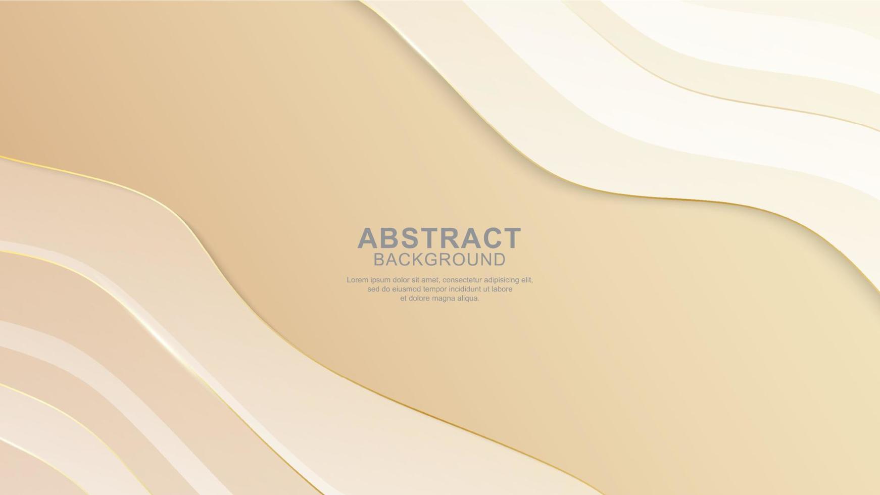 Elegant layered shape background with golden lines vector