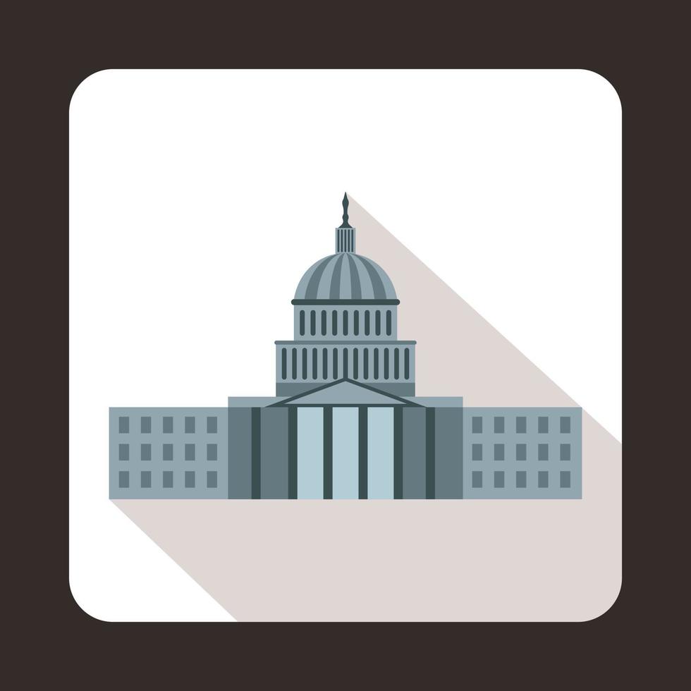 Capitol icon, flat style vector