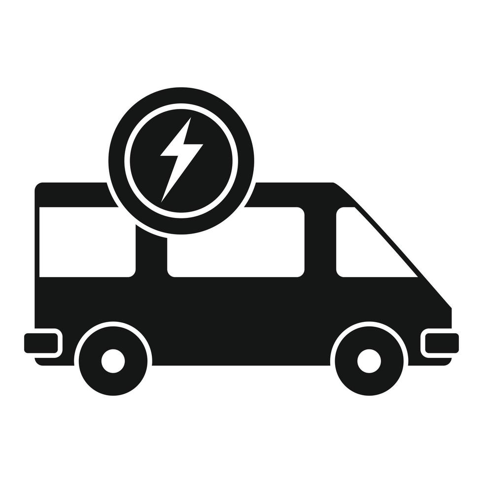 icono de autobús eléctrico, estilo simple vector