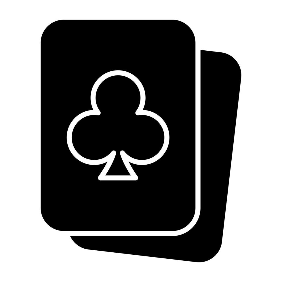 diseño sólido del icono de las cartas de póquer vector