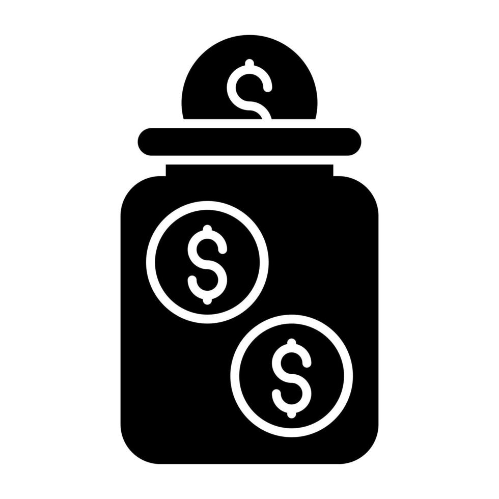 Trendy design icon of money jar vector