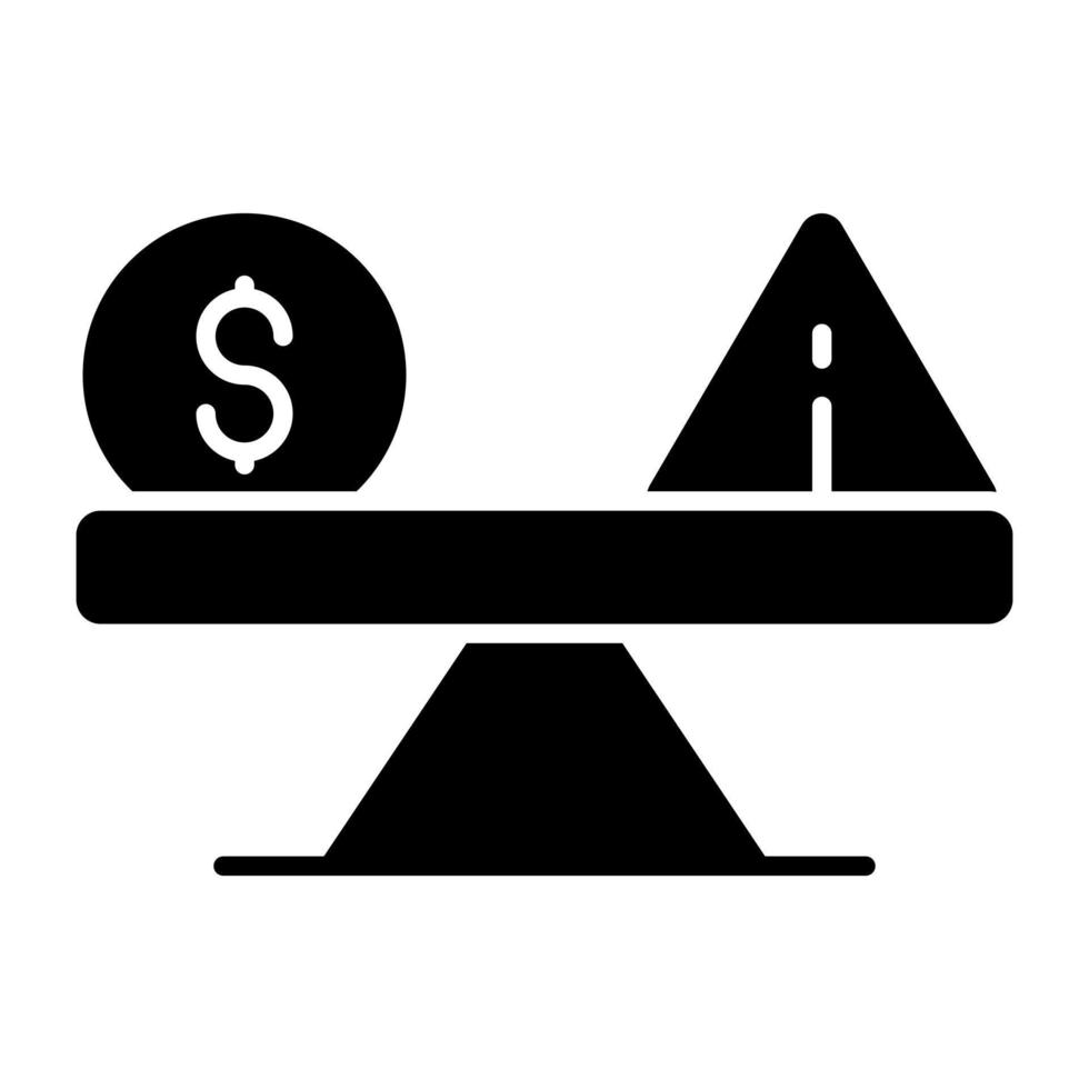 Filled design icon of financial risk vector