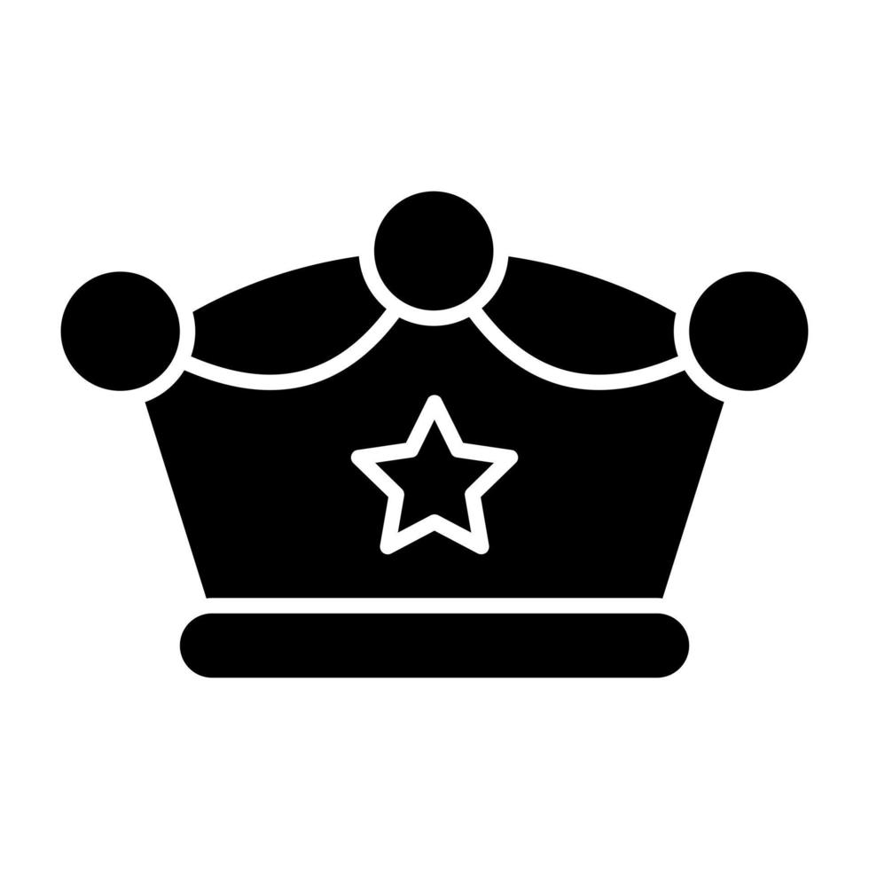 A solid design, icon of crown vector