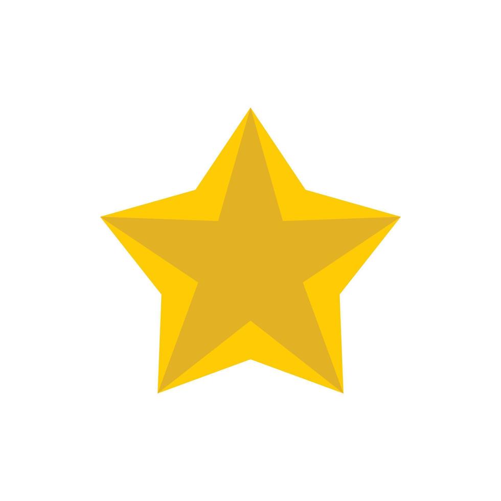 Golden star icon, flat style vector