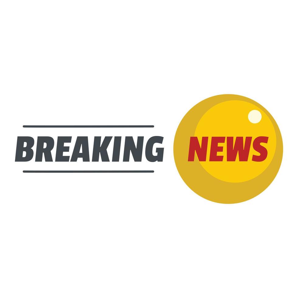 Breaking news icon, flat style. vector