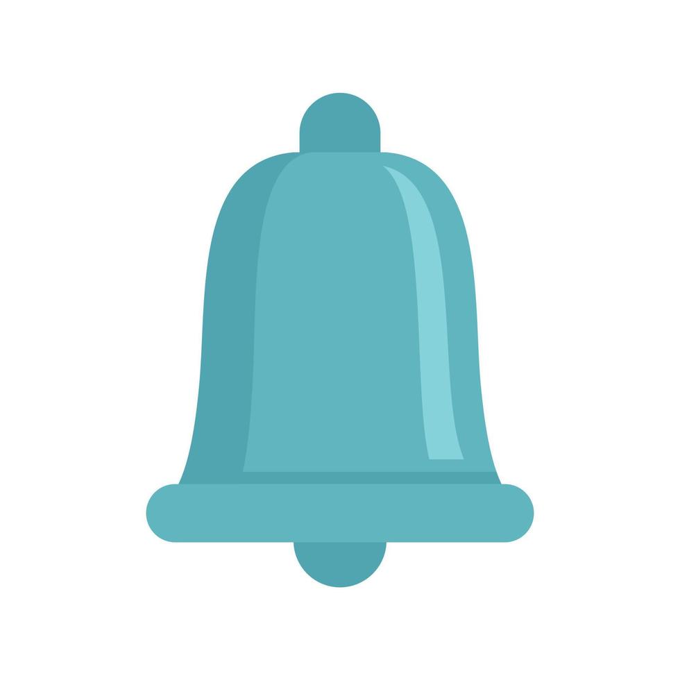 Blue ring bell icon, flat style vector