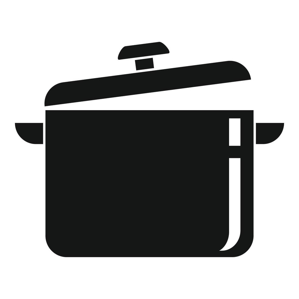 Cooking pan icon, simple style vector