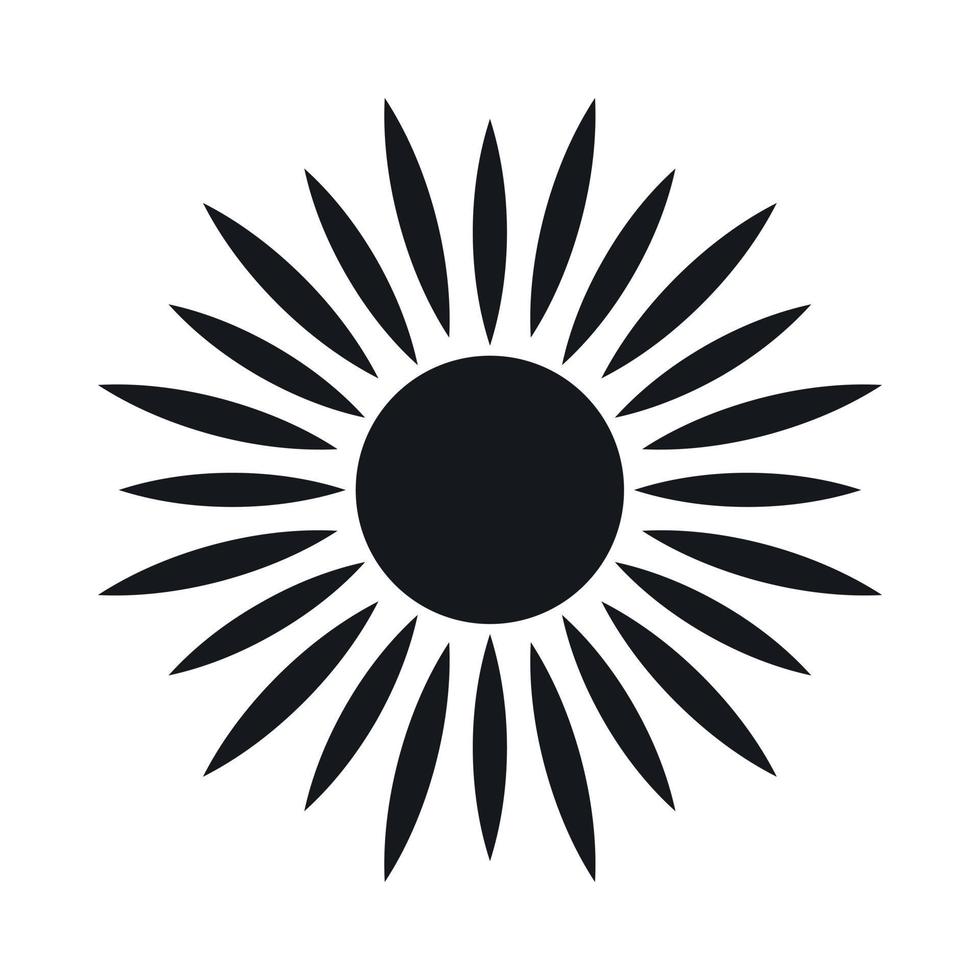 Sun icon, simple style vector