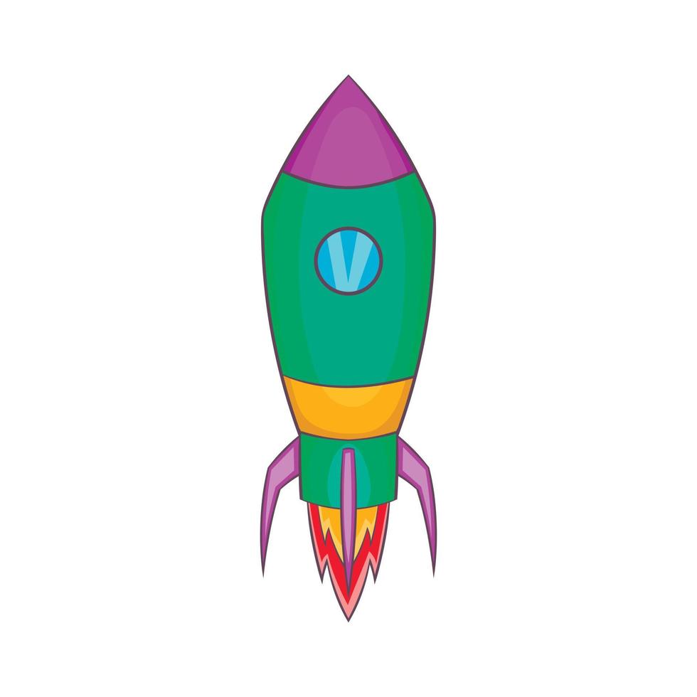 icono de cohete en estilo de dibujos animados vector
