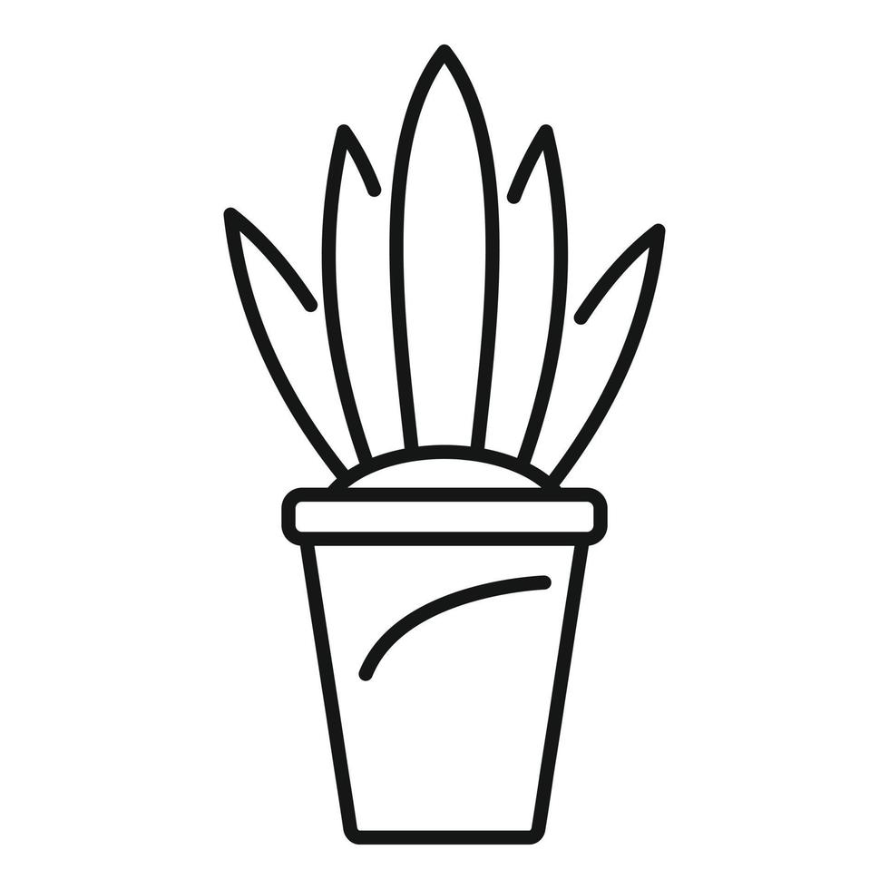 Flower pot icon, outline style vector