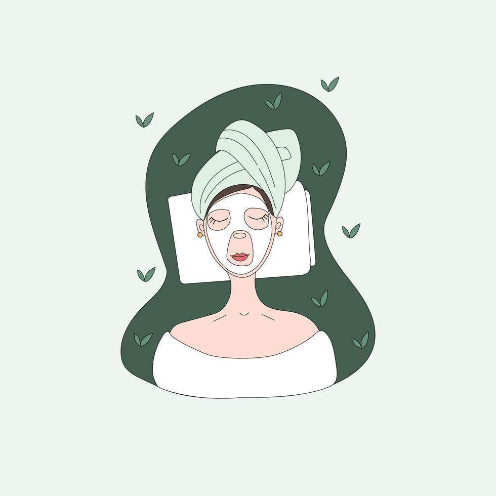 Beauty routine. Face and body skin care concept. Hand drawn vector doodle. Vector illustration