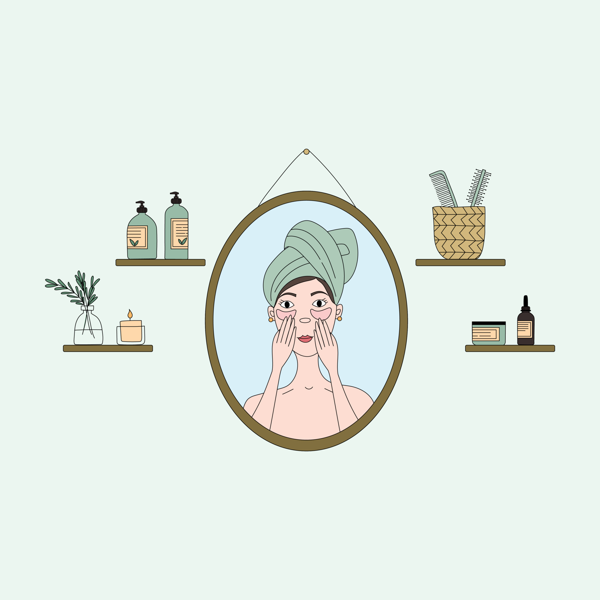 Beauty Routine Face And Body Skin Care Concept Woman Looking At beauty-routine-face-and-body-skin-care-concept-woman-looking-at
