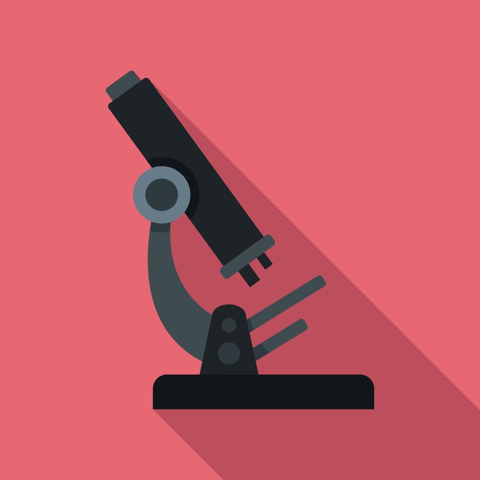 Blood microscope icon, flat style vector