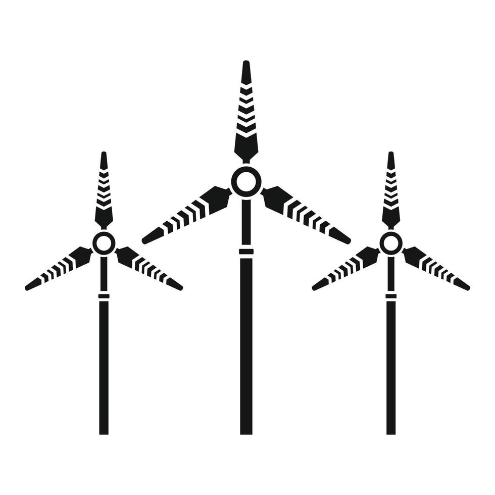 Wind turbine station icon, simple style vector