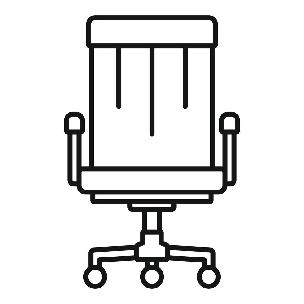 icono de silla de cuero de jefe, estilo de esquema vector